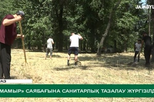 «Мамыр» саябағына санитарлық тазалау жүргізілді